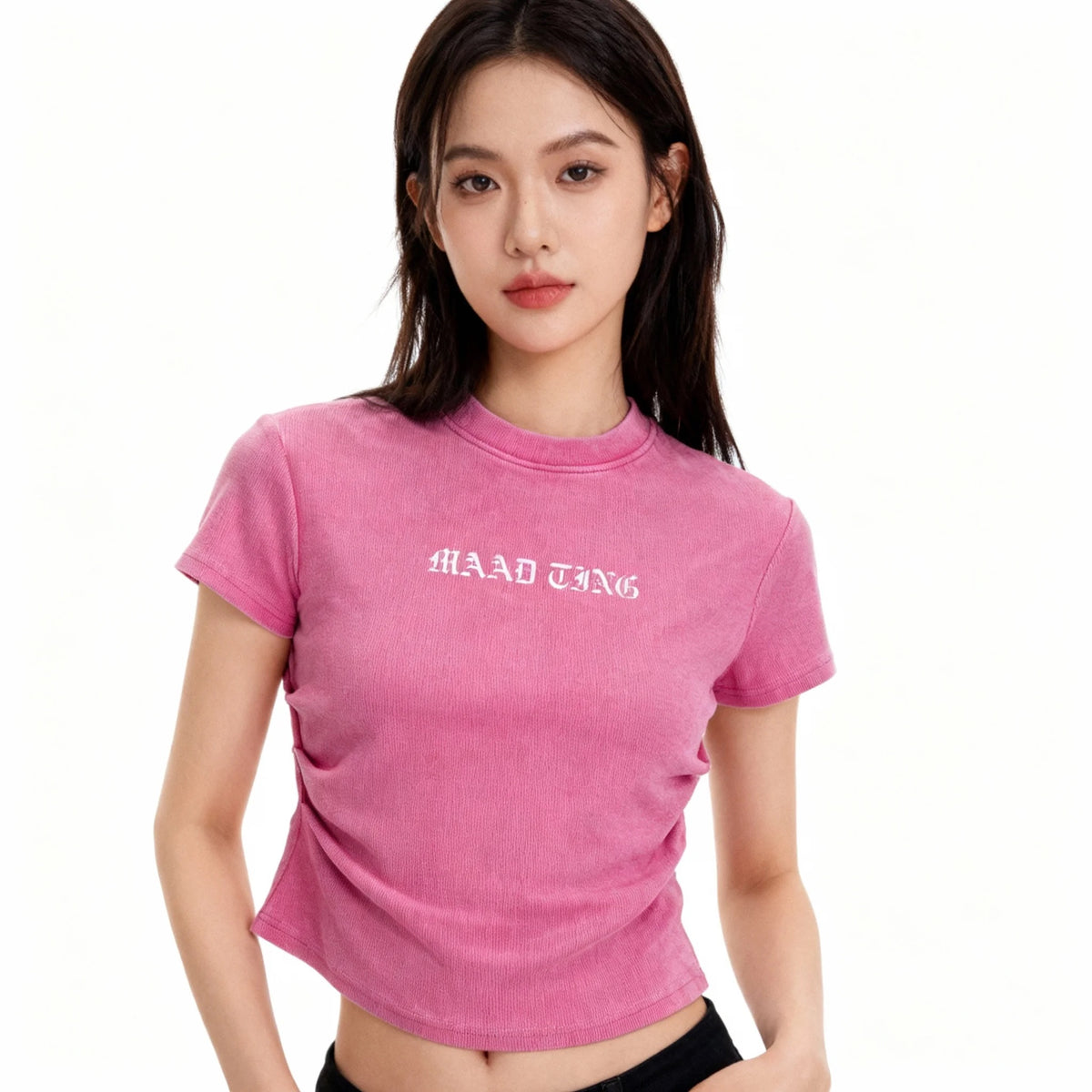 MAAD. BODYCON TEE | FLAMINGO
